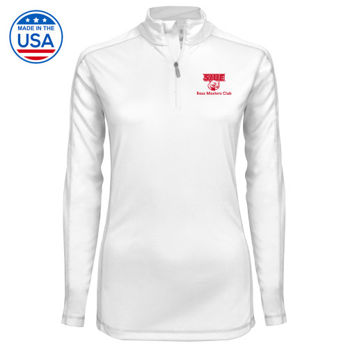  Syntrel Womens White Interlock 1/4 Zip - SIUE Bass Master Club