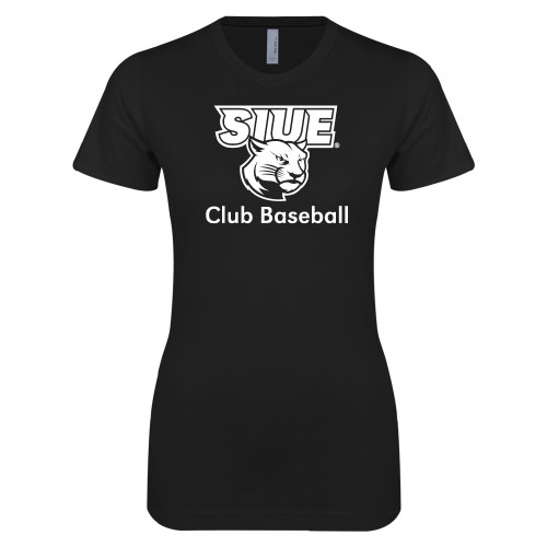  Next Level Womens Black Boyfriend Tee - SIUE Club Baseball