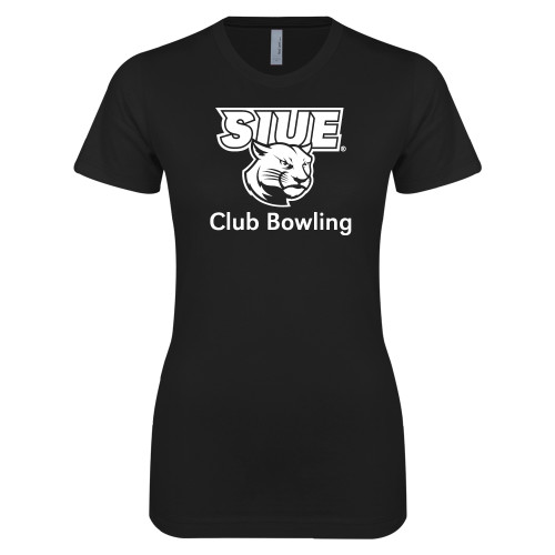  Next Level Womens Black Boyfriend Tee - SIUE Club Bowling