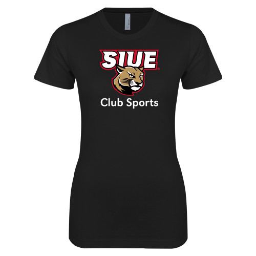  Next Level Womens Black Boyfriend Tee - SIUE Club Sports