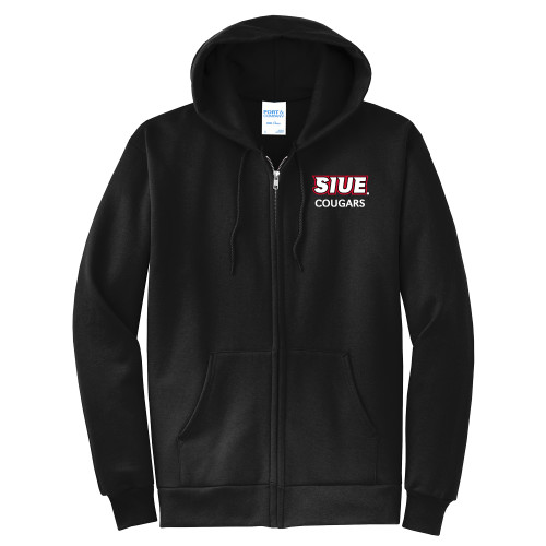  Extended Black Fleece Full Zip Hoodie - SIUE Cougars