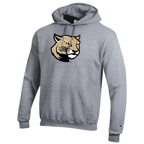  Champion Heather Grey Fleece Hoodie - Cougar Head