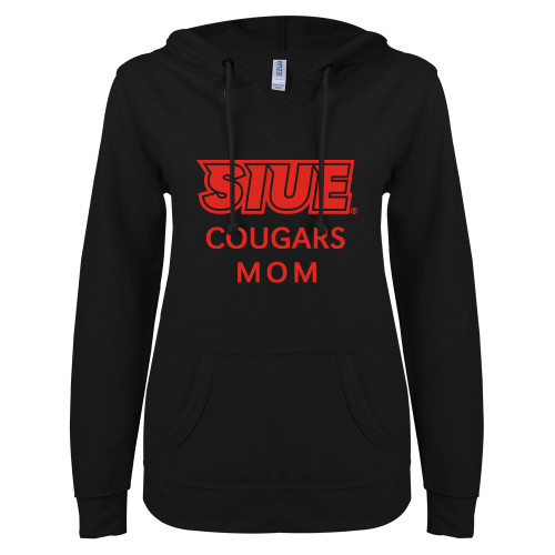 Main Image for  ENZA Womens Black V Notch Raw Edge Fleece Hoodie