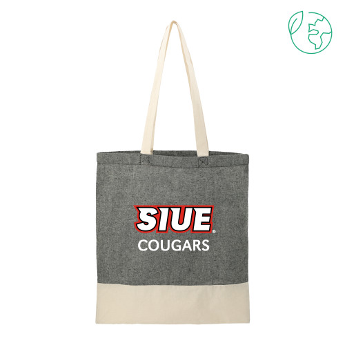  Split Recycled Black Cotton Twill Convention Tote - SIUE Cougars