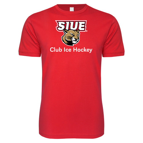  Next Level Red Softstyle T Shirt - SIUE Club Ice Hockey
