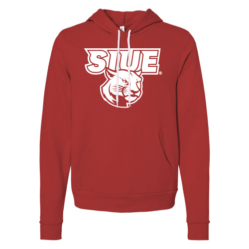  Bella + Canvas Red Fleece Hood - SIUE Cougar Head - One Color