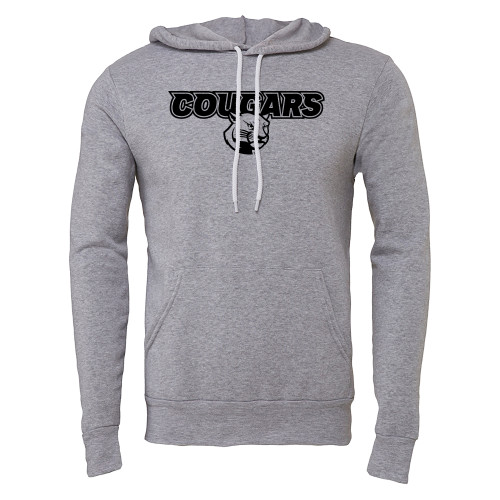  Bella + Canvas Heather Grey Fleece Hood - Cougars Cougar head - One Color