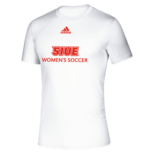 Adidas White Pregame Performance Tee - Adidas SIUE Womens Soccer