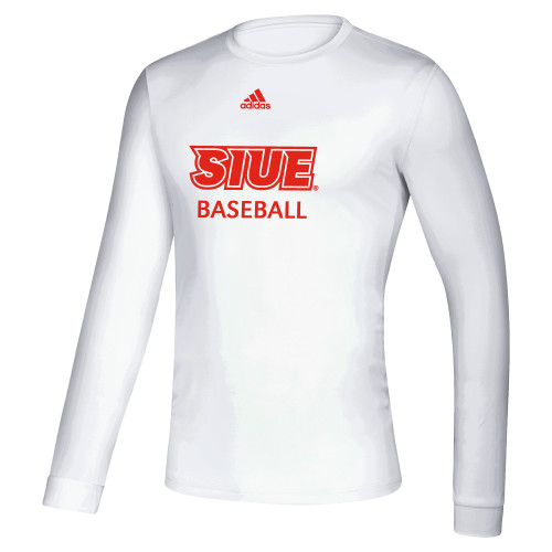  Adidas White Creator Performance Long Sleeve Tee - Adidas  SIUE Baseball