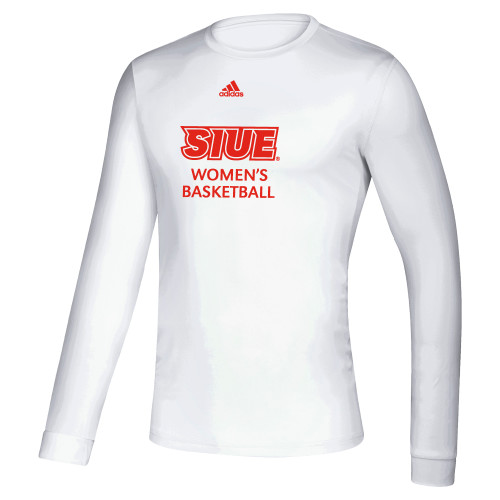  Adidas White Creator Performance Long Sleeve Tee - Adidas SIUE Womens Basketball