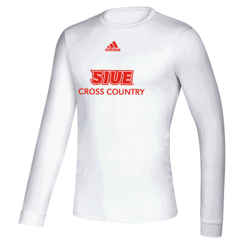  Adidas White Creator Performance Long Sleeve Tee - Adidas SIUE Cross Country