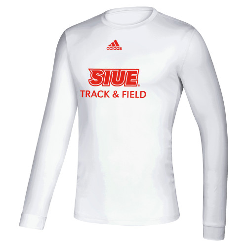  Adidas White Creator Performance Long Sleeve Tee - Adidas SIUE Track and Field