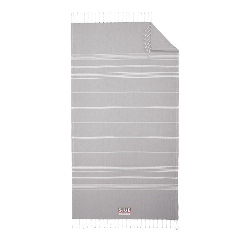 100% Cotton Grey/White Cali Throw - SIUE Cougars