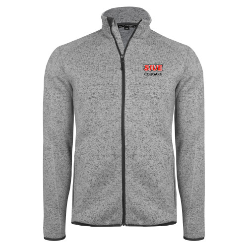  Grey Heather Sweater Fleece Jacket - SIUE Cougars