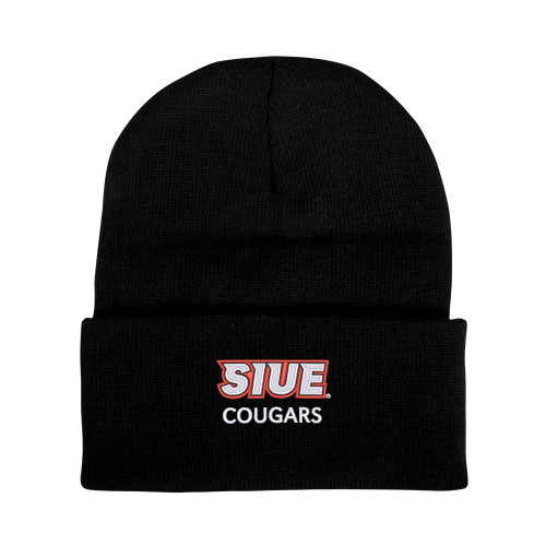  Black Knit Beanie w/Cuff - SIUE Cougars