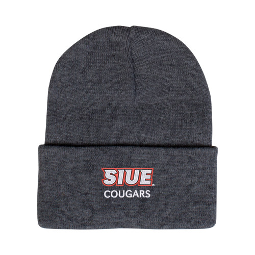 Grey Knit Beanie w/Cuff - SIUE Cougars