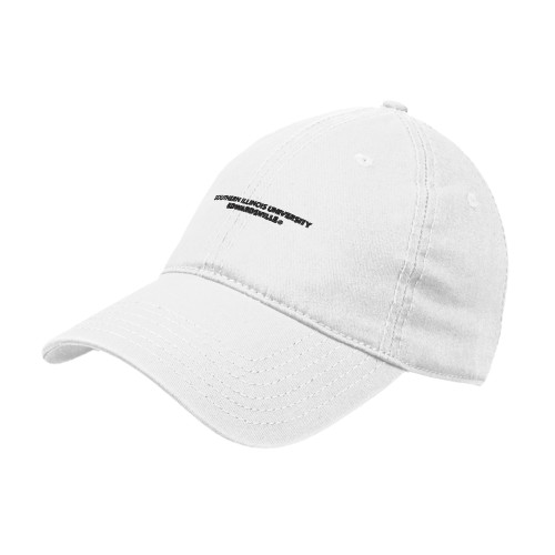  White Unstructured Adjustable Low Profile Hat - Southern Illinois University Edwardsville