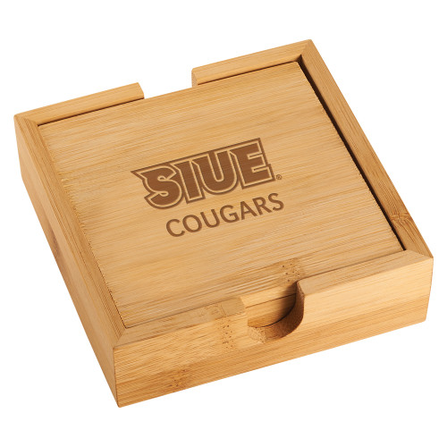  Bamboo Coaster Set - SIUE Cougars Engraved