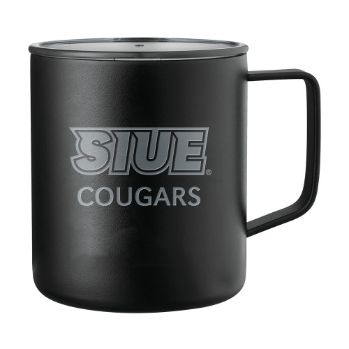 Rover Camp Vacuum Insulated Black Mug 14oz - SIUE Cougars Engraved