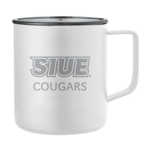  Rover Camp Vacuum Insulated White Mug 14oz - SIUE Cougars Engraved