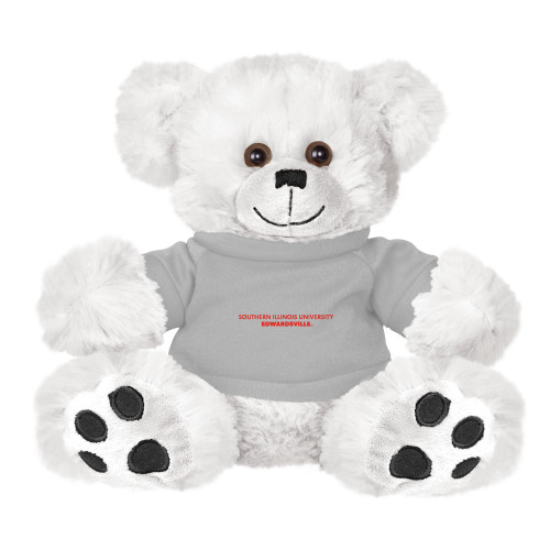  Plush Big Paw 8 1/2 inch White Bear w/Grey Shirt - Southern Illinois University Edwardsville