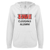 Thumbnail image for  ENZA Womens White V Notch Raw Edge Fleece Hoodie