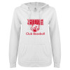 Thumbnail image for  ENZA Womens White V Notch Raw Edge Fleece Hoodie
