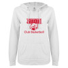 Thumbnail image for  ENZA Womens White V Notch Raw Edge Fleece Hoodie