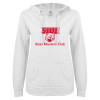 Thumbnail image for  ENZA Womens White V Notch Raw Edge Fleece Hoodie
