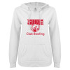 Thumbnail image for  ENZA Womens White V Notch Raw Edge Fleece Hoodie