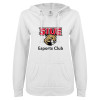 Thumbnail image for  ENZA Womens White V Notch Raw Edge Fleece Hoodie