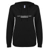 Thumbnail image for  ENZA Womens Black V Notch Raw Edge Fleece Hoodie