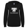 Thumbnail image for  ENZA Womens Black V Notch Raw Edge Fleece Hoodie