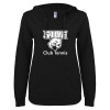 Thumbnail image for  ENZA Womens Black V Notch Raw Edge Fleece Hoodie