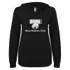 Thumbnail image for  ENZA Womens Black V Notch Raw Edge Fleece Hoodie