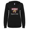 Thumbnail image for  ENZA Womens Black V Notch Raw Edge Fleece Hoodie