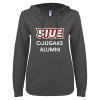 Thumbnail image for  ENZA Womens Dark Heather V Notch Raw Edge Fleece Hoodie
