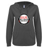 Thumbnail image for  ENZA Womens Dark Heather V Notch Raw Edge Fleece Hoodie
