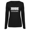 Thumbnail image for  Womens Black Long Sleeve V Neck Tee 