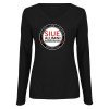 Thumbnail image for  Womens Black Long Sleeve V Neck Tee 
