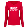 Thumbnail image for  Womens Red Long Sleeve V Neck Tee
