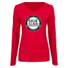 Thumbnail image for  Womens Red Long Sleeve V Neck Tee