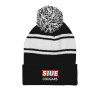 Thumbnail image for  Black/White Two Tone Knit Pom Beanie w/Cuff