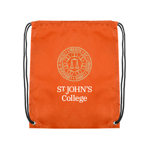  Orange Drawstring Backpack - Seal with College Name