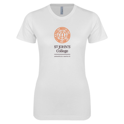  Next Level Womens White Boyfriend Tee - Annapolis Santa Fe