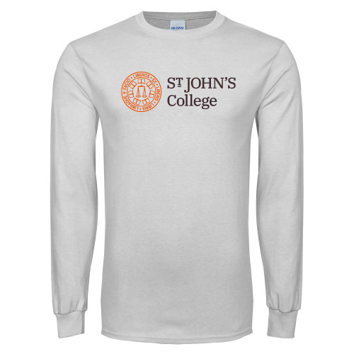  White Long Sleeve T Shirt - Lock Up Horizontal