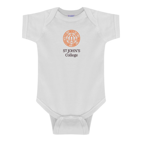  White Infant Onesie - Seal with College Name
