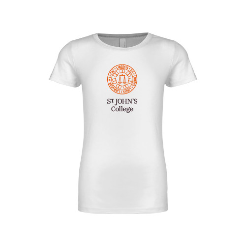  Next Level Girls White Fashion Fit T Shirt - Seal with College Name