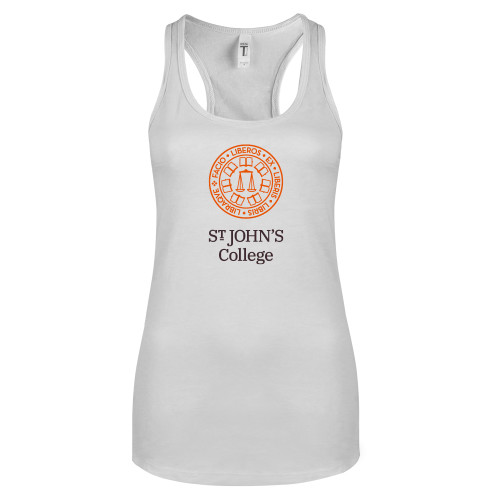  Next Level Racerback Tank White - Seal with College Name