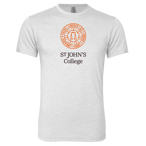  Next Level Heather White Triblend Tee - Seal with College Name
